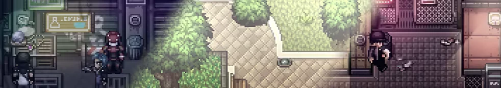 5th ERA: Pixelated street scene with characters, trees, and a sign with unreadable text.