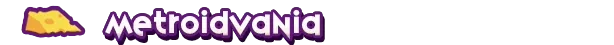 A Rat's Life: A cheese icon beside "Metroidvania" text in bold, purple and white font.