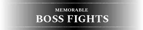 Boss Fights – Absym Absym: "Memorable Boss Fights" text in bold white on a black background with white borders.