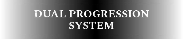 Dual Progression – Absym Absym: White text "DUAL PROGRESSION SYSTEM" on a black background with a thin white border.