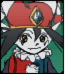 Jester Daemon – Aether Singularity Aether Singularity: Cartoon character with red hat, jewel, and ruffled collar on green background.