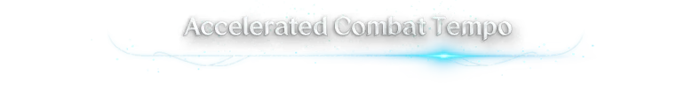 Combat Tempo Banner – AION 2 AION 2: White text “Accelerated Combat Tempo” over blue glowing streaks.