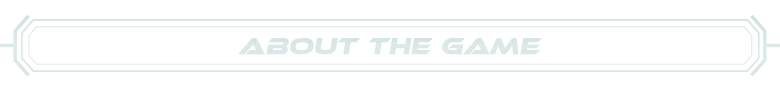 AI.VI: "About the Game" text in futuristic font, bordered by angular, metallic lines.