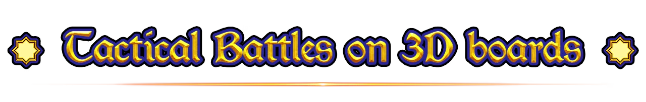 Tactical Battles Banner – AlcheMice AlcheMice: Gold-blue text “Tactical Battles on 3D boards” with star icons.