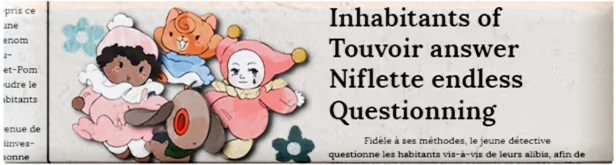 Ambroise Niflette & the Gleaned Bell: Newspaper with dolls and headline about Touvoir's answers.