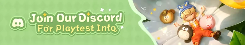 Animula Nook: Green text reads "Join Our Discord For Playtest Info" with a child on a flower.
