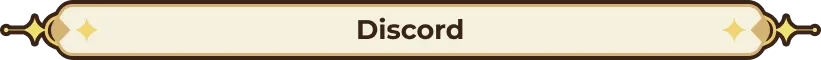 Discord Link – Arcane Overdrive Arcane Overdrive: Banner with "Discord" text in bold, dark font on a cream background with gold accents.