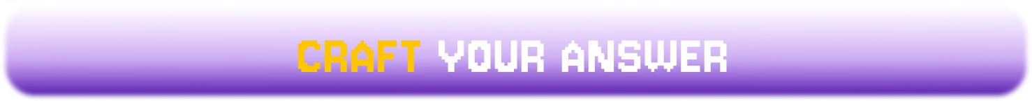 Banana of Doom: Purple rounded banner with pixel text “CRAFT YOUR ANSWER”.