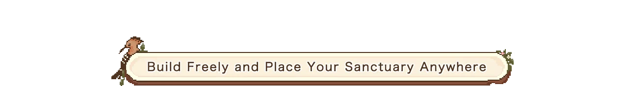 Birdwatching Notebook: Text reads "Build Freely and Place Your Sanctuary Anywhere" with leaf accents.