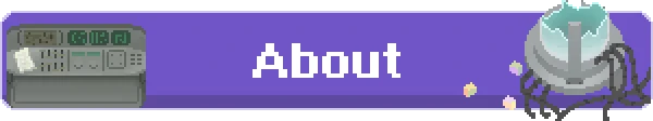 Bittersweet Birthday: Pixel art console and device on purple background with "About" in white text.