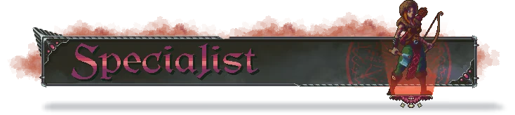 Blackthorn Winter: "Specialist" text in gothic font, archer character with bow, ornate UI elements.