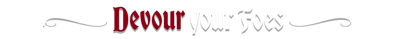 Bloodbreaker: Banner text “Devour your foes” in red and white gothic letters.