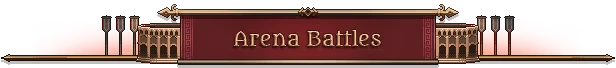 Arena Battles – Bloodgrounds Bloodgrounds: Ornate banner with "Arena Battles" text, flanked by stylized torches.
