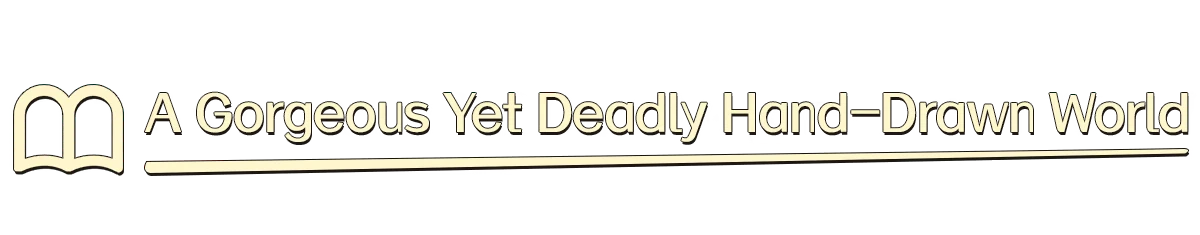 Hand Drawn World – Bolt & Whalington Bolt & Whalington: Beige banner text “A Gorgeous Yet Deadly Hand-Drawn World”.
