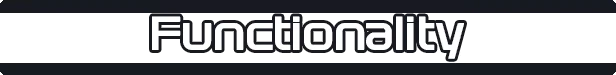 Functionality Header – Bullet Speed Bullet Speed: Large white word “Functionality” on a black horizontal banner.