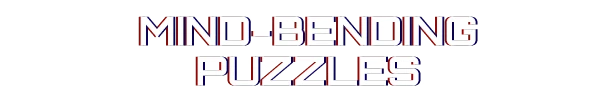 Causal Loop: Bold text reads "MIND-BENDING PUZZLES" with a red and blue outline on white.