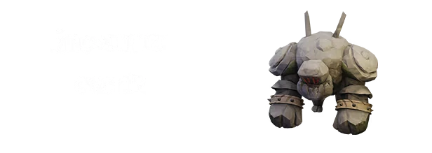 Encounter Event Screen – Chaos Islands Chaos Islands: White “Encounter event” text beside a gray armored stone creature on black.