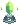 Green Crystal Shrine – Chaos Rune : Heroes Chaos Rune: Blurry green crystal above a gray pedestal, framed by white dots on black.