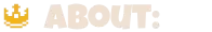 About Banner – Clicky Islands Clicky Islands: Gold crown icon beside large white block text “ABOUT:” on black background.