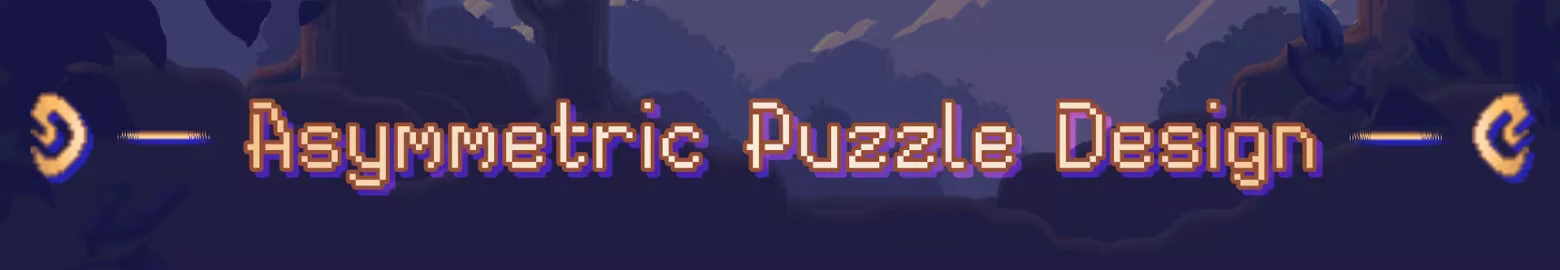 Colorami: "Asymmetric Puzzle Design" text in pixel art style with decorative symbols.