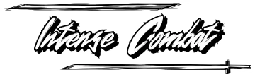 Intense Combat – Complexia, A Ballet of Blades Complexia, A Ballet of Blades: White “Intense Combat” script over black sword silhouettes.
