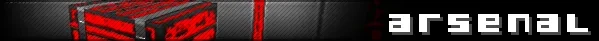 Arsenal Menu – Covert Critter Covert Critter: Pixel text “arsenal” on dark background with red crate at left.
