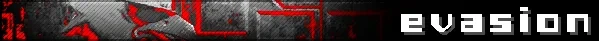 Evasion Title – Covert Critter Covert Critter: Pixelated white text “evasion” on dark background with red accents.