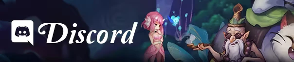 Dala and the Cursed Forest: Discord logo, pink-haired character, wizard, and creature in a forest.