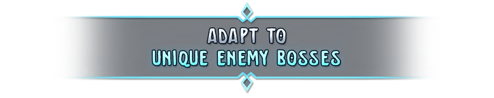 Unique Enemy Bosses – Dawn of Defense Dawn of Defense: Banner text reads “ADAPT TO UNIQUE ENEMY BOSSES” in blue capitals.