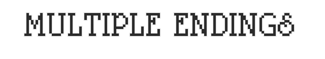 Multiple Endings – Dead Finger Dice Dead Finger Dice: "MULTIPLE ENDINGS" in bold, pixelated white text with a black outline.