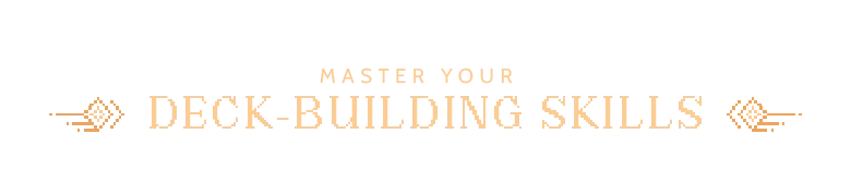 Death Howl: "Master Your Deck-Building Skills" text in bold, ornate font with decorative accents.