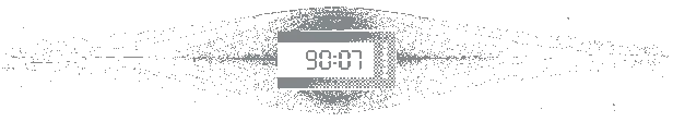 Deep Pixel Melancholy: Digital clock displaying "00:07" surrounded by pixelated gray patterns.