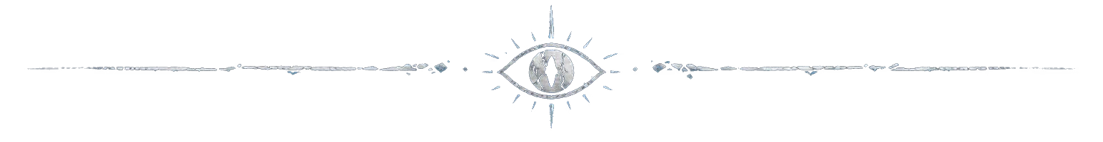 Eldritch Eye Logo – DEEPWARD DEEPWARD: Horizontal bar with cracked metal and a central eye emblem with spikes.