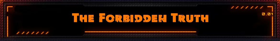 Desserted: "The Forbidden Truth" in bold orange text on a dark, futuristic interface.