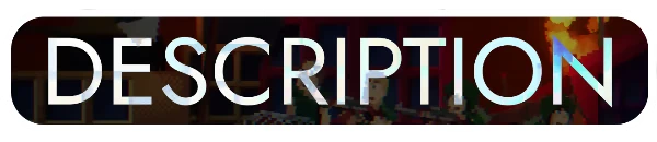 Devastablance. Mountain Brotherhood.: Bold white text "DESCRIPTION" over a dark, fiery background.