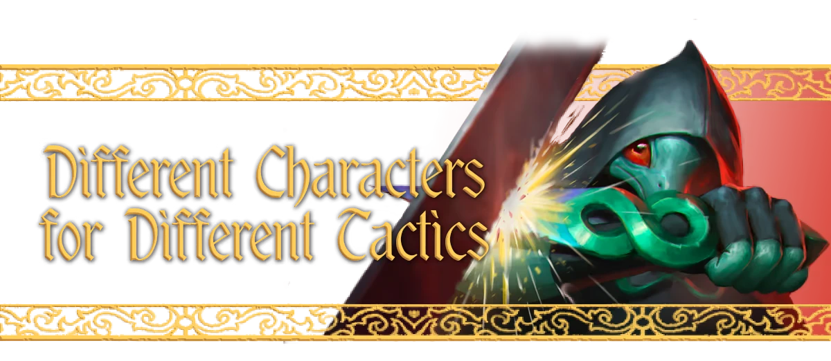 Dice Legends: Hooded figure with glowing eyes holds a green weapon, ornate text overlay.