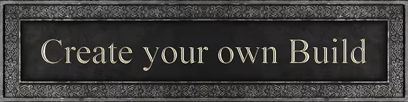Create Build – Diviner Diviner: Ornate gray frame with large serif text reading “Create your own Build”.