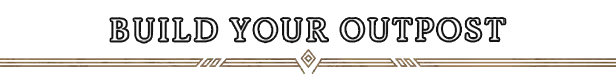 Build Outpost – Drill Rift Drill Rift: "Build Your Outpost" text in bold, white font with decorative brown lines.