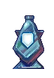 Shield Potion – Dwarf Boozter Dwarf Boozter: Pixel-art blue potion bottle with white shield emblem on front.