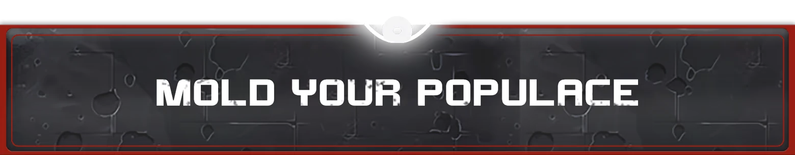 Earth From Another Sun: "Mold Your Populace" text on a dark, textured background with red border.