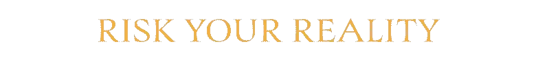 Echoes of Aincrad: Gold serif text reading “RISK YOUR REALITY” on black background.