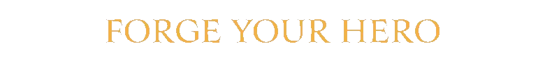 Echoes of Aincrad: Gold serif text reading “FORGE YOUR HERO” on black background.