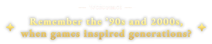 EDEN’S FRONTIER™: Yellow text reads “Remember the ’90s and 2000s, when games inspired generations?”.