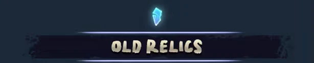 Old Relics – Eko and the Bewitched Lands Eko and the Bewitched Lands: A glowing blue crystal above bold text "OLD RELICS" on a dark banner.