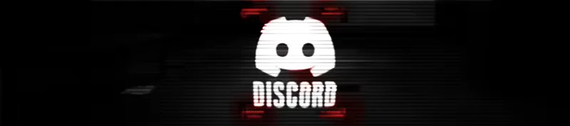 ESCAPE Protocol: Discord logo in white on a black background with red glitch effects.