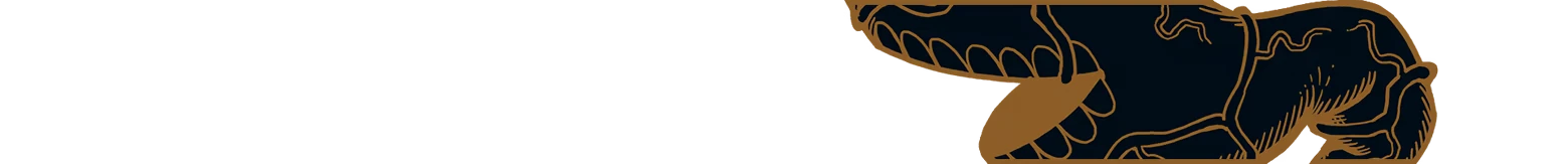 Golden Hand Emblem – Esoteric Ebb Esoteric Ebb: Gold line-art of a hand holding a fish on a black background.