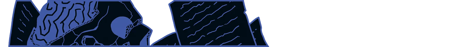 Torn Documents – Esoteric Ebb Esoteric Ebb: Blue line-art collage of papers, a skull, and a blank speech bubble on black.