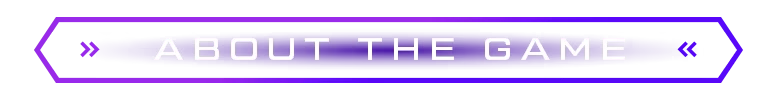 Esports Manager 2026: Purple banner with "ABOUT THE GAME" in bold white text, arrows on sides.