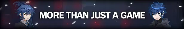 Falling Rain: White text “MORE THAN JUST A GAME” between two blue-haired characters.