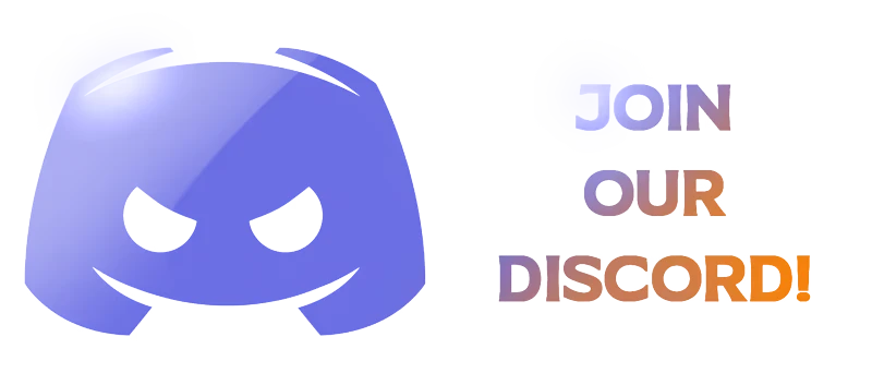 Fear The Reaper: Blue Discord logo with text "JOIN OUR DISCORD!" in gradient purple and orange.